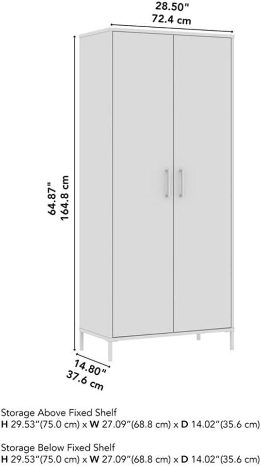 Essence Tall Storage Cabinet with Doors - Engineered Wood