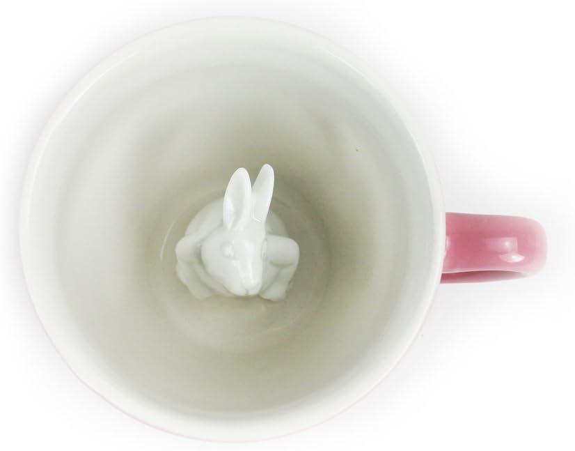 Blush Pink Ceramic Rabbit Creature Cup, 11 Ounce