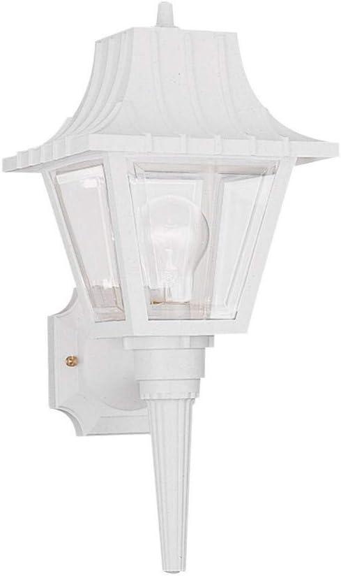 White Polycarbonate Outdoor Wall Lantern with Clear Acrylic Panels