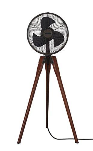 Arden Oscillating Floor Fan in Oiled Bronze with Walnut Wood