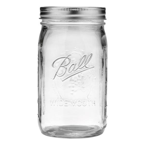 Quart Jar With Silver Lid, Wide Mouth, Set Of 2, Ball Quart Jar With Silver Lid, Wide Mouth, Set Of 2 By Ball
