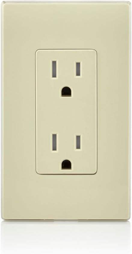 Ivory Tamper-Resistant Duplex Electrical Wall Outlet