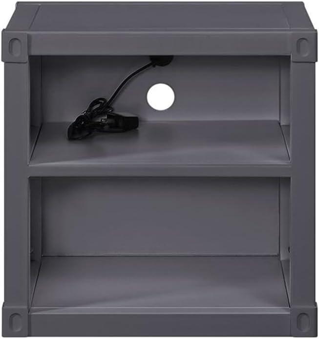 F&L Homes Studio Cargo Metal Nightstand W/USB