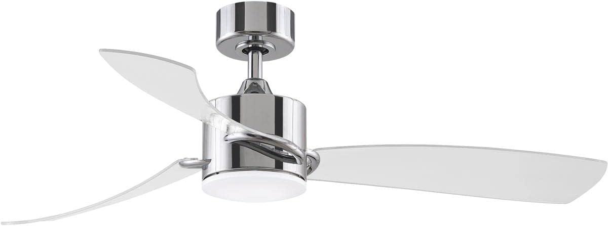 SculptAire Chrome 52" Smart Ceiling Fan with LED Light Kit