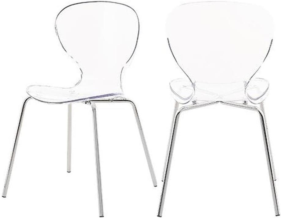 Meridian Furniture Clarion 18"H Metal Dining Chair in Chrome (Set of 2)