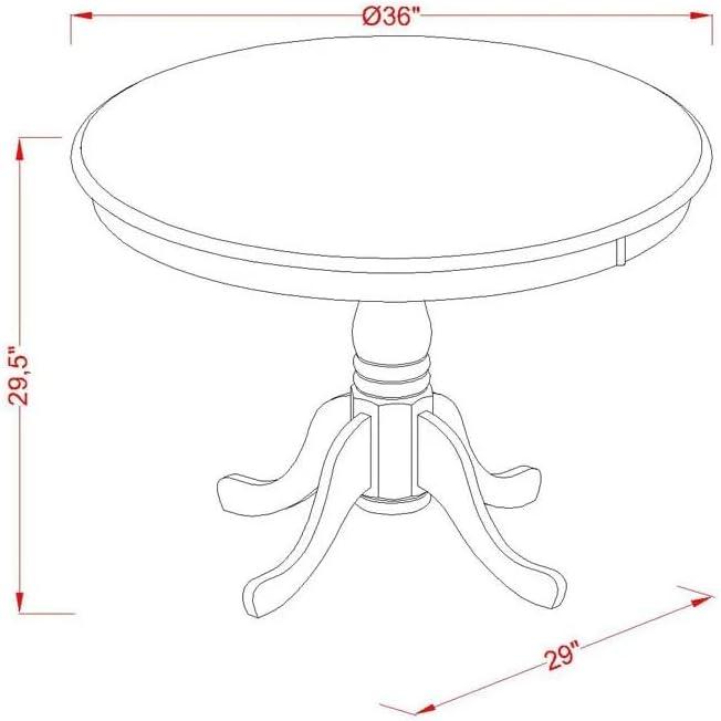 East West Furniture Antique 3-piece Dining Set with X-back Chair in Linen White