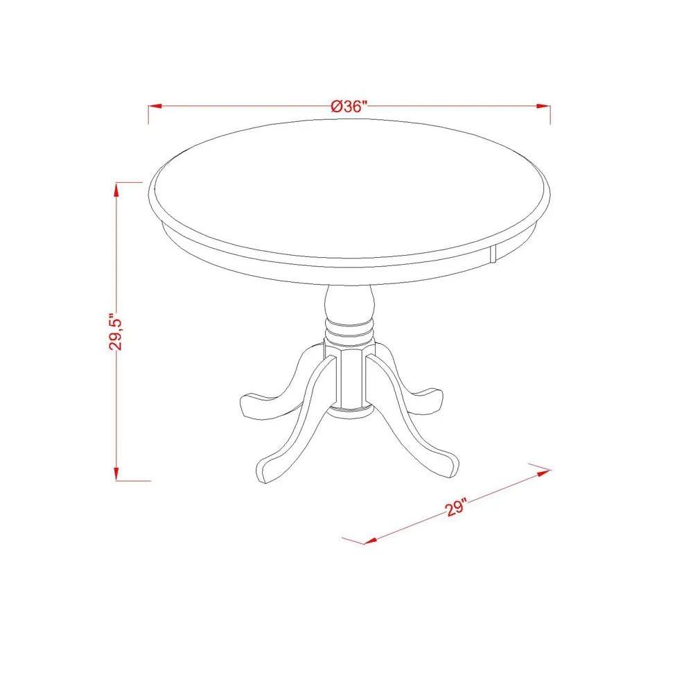 East West Furniture Antique 5-piece Wood Dining Set in Mahogany/Coffee