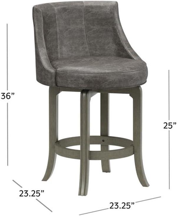 Napa Valley Wood Swivel Counter Height Barstool Aged Gray/Charcoal - Hillsdale Furniture