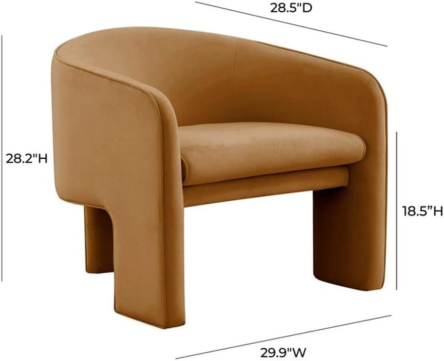 TOV Furniture Marla Cognac Velvet Accent Chair