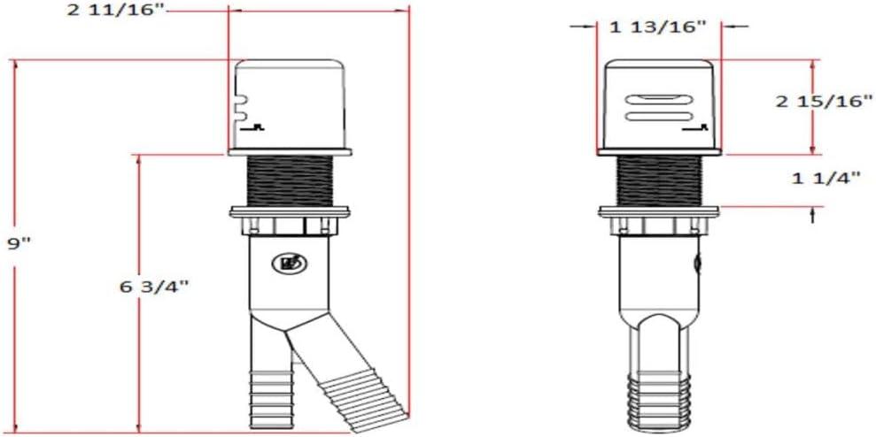 Design House 522961 Dish Washer Air Gap with Cover, Prevent Drain Water Back Up, Oil Rubbed Bronze