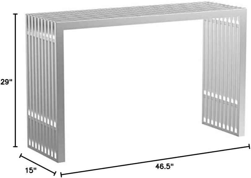 Modway Stainless Steel Modern Gridiron Console Table by Modway