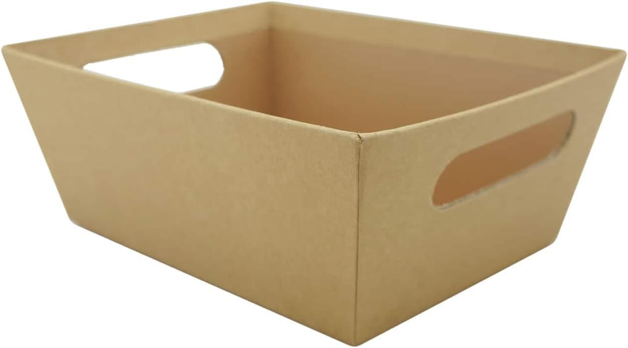 9" x 7" Brown Basket with Handles by Celebrate It - Cardboard Baskets for Organization, Parties, Birthdays, and Holidays - Bulk 12 Pack