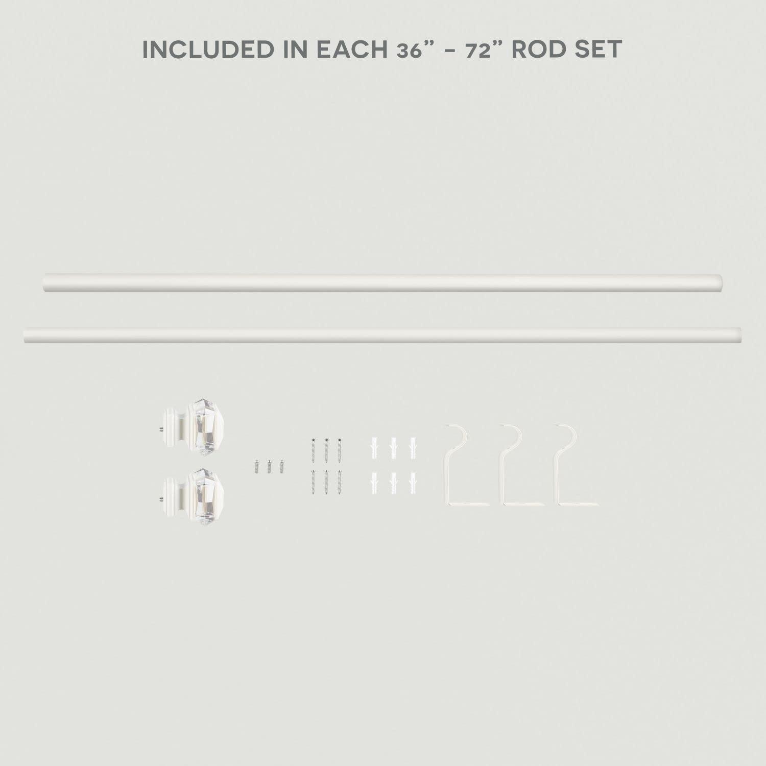 Amalgamated Textiles Exclusive Home Marquise 1" Curtain Rod and Coordinating Finial Set, Adjustable