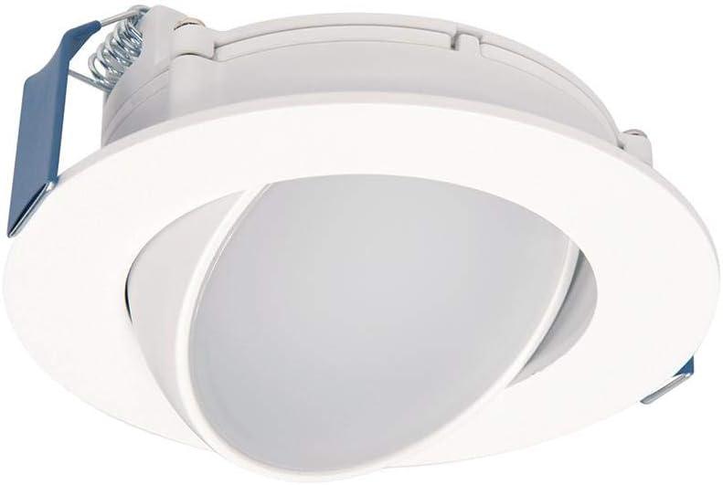 Modern 4" Matte White Aluminum LED Recessed Gimbal Light, Energy Star