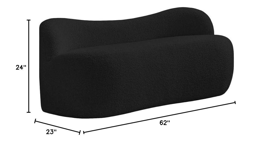 Meridian Furniture Flair Black Boucle Fabric Bench