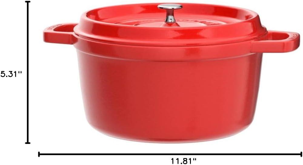 Cherry Red Enameled Cast Iron 5.5-qt Round Dutch Oven