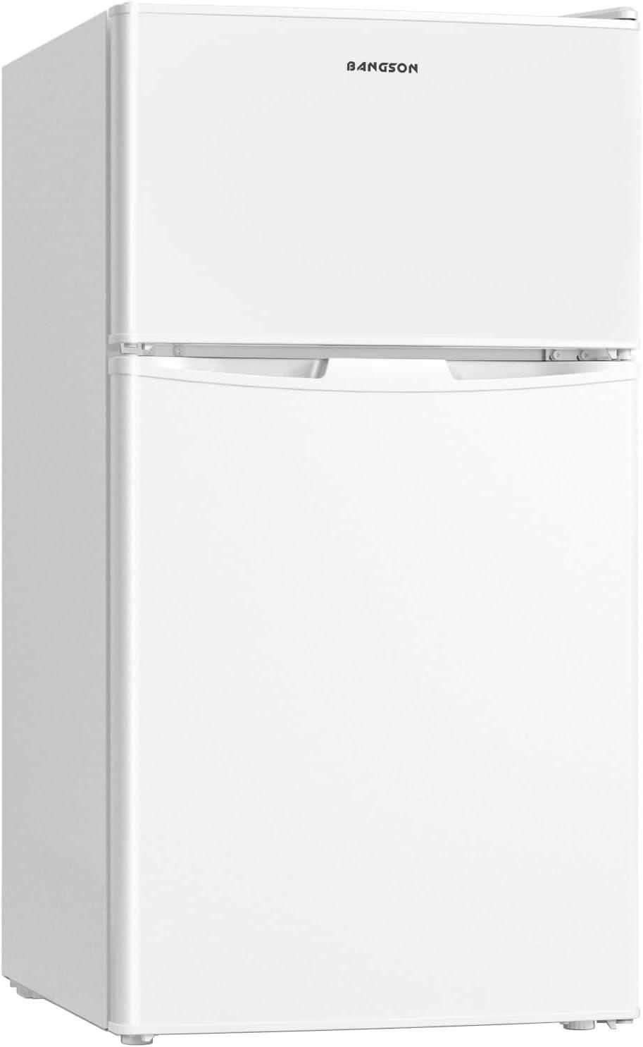 BANGSON BANGSON 3.2 CU.FT, 2 Door Small Refrigerator with Freezer US-BSR-200WH