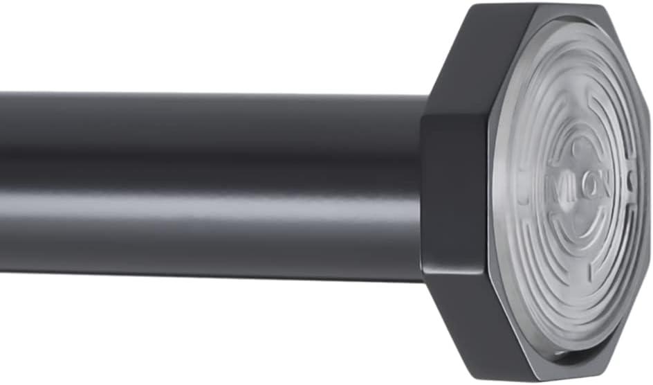 Ivilon Tension Curtain Rod - Spring Tension Rod for Small Windows or Shower, 16 to 24 Inch. Black