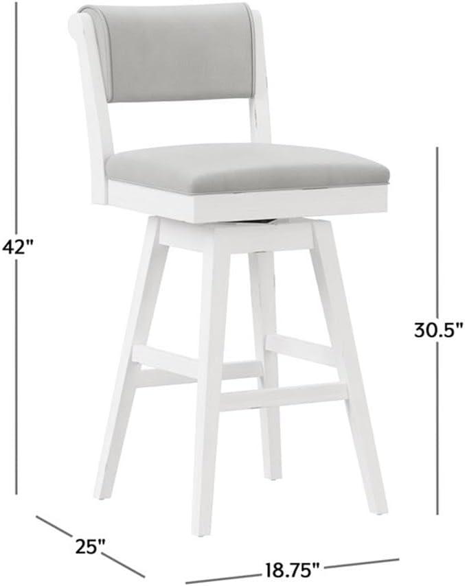 Clarion Wood and Upholstered Bar Height Swivel Stool Sea White - Hillsdale Furniture