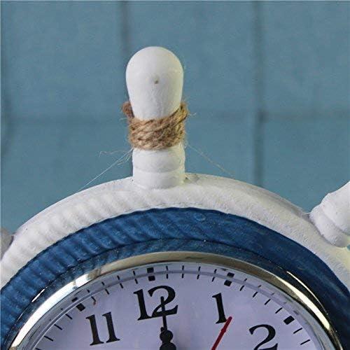 Wheel Wall Clock Decoration Nautical Anchor Boat Steering Wheel Time Clock Table Decor - Ship