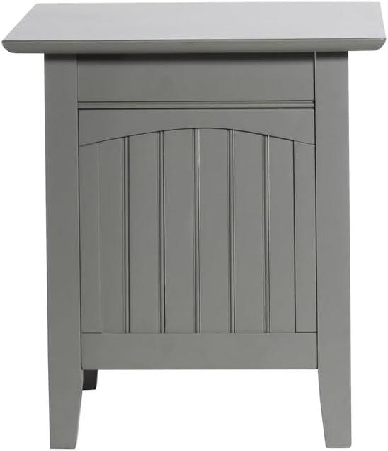 Nantucket End Table with Charger Gray - AFI: USB Ports, AC Outlets, Eco-Friendly Hardwood