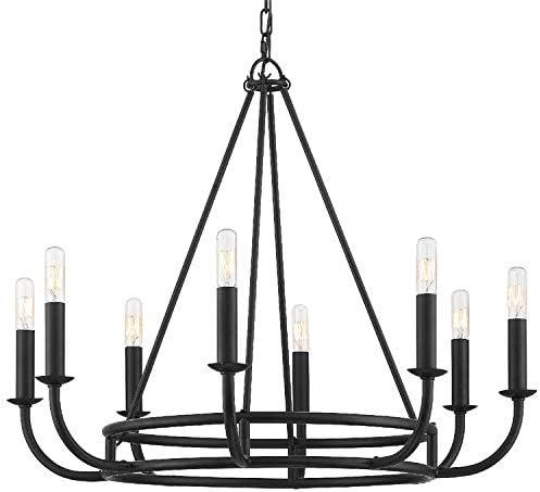 8 Light Chandelier-Matte Black Finish Bailey Street Home 49-Bel-4173355