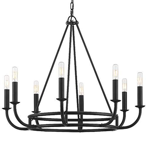 8 Light Chandelier-Matte Black Finish Bailey Street Home 49-Bel-4173355