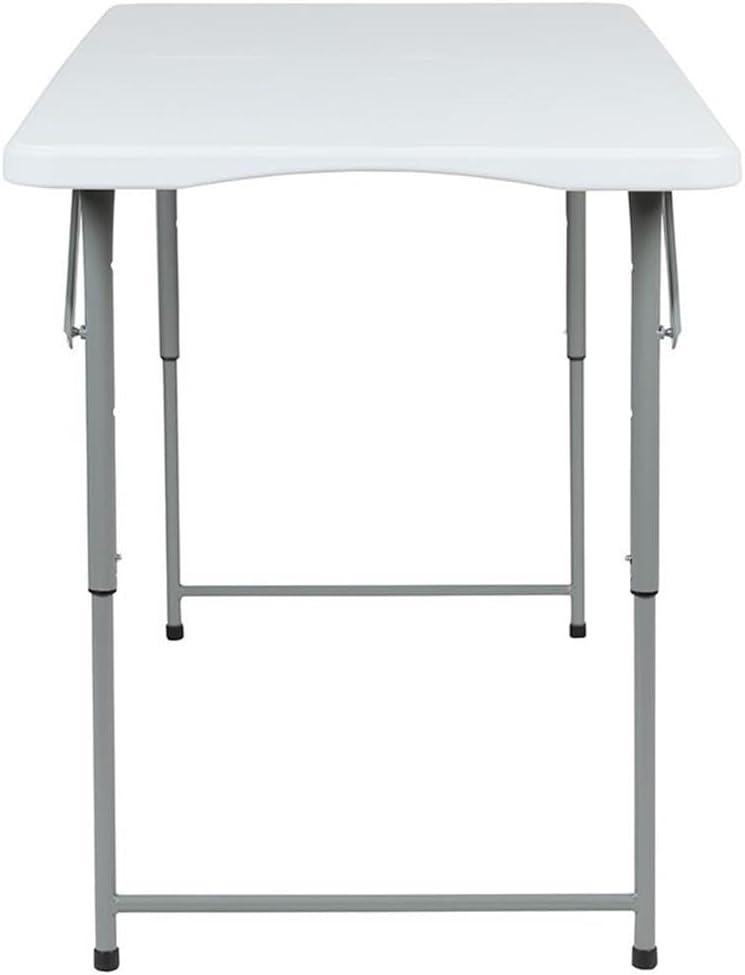 Parker Height Adjustable Bi-Fold Plastic Folding Table with Carrying Handle