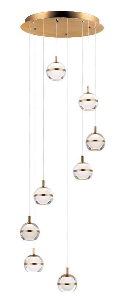 ET2 Lighting E24598-93NAB Swank LED 8-Light Pendant - Natural Aged Brass