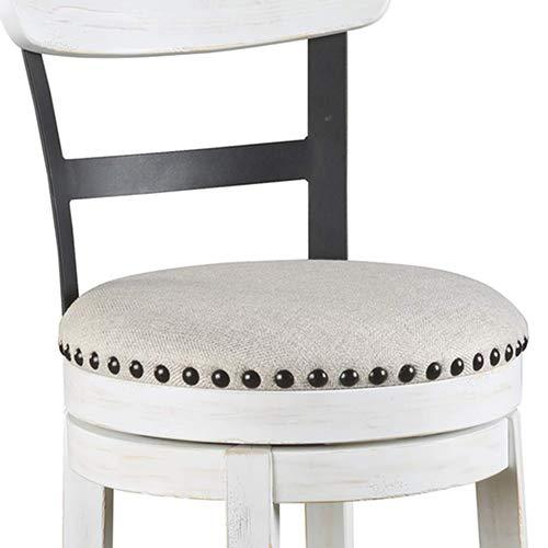 Gracie Oaks Design by Ashley Valebeck Modern Swivel Counter Height Barstool, Whitewash