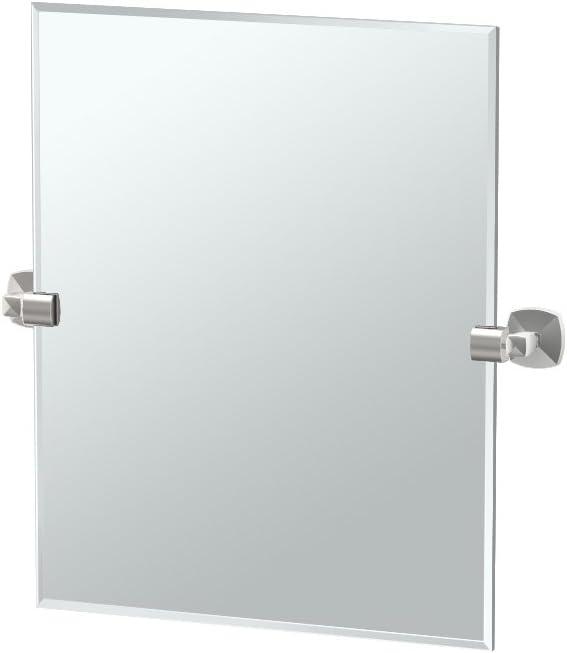 Jewel Modern Frameless Rectangle Bathroom Vanity Mirror | Pivoting and Beveled Edge