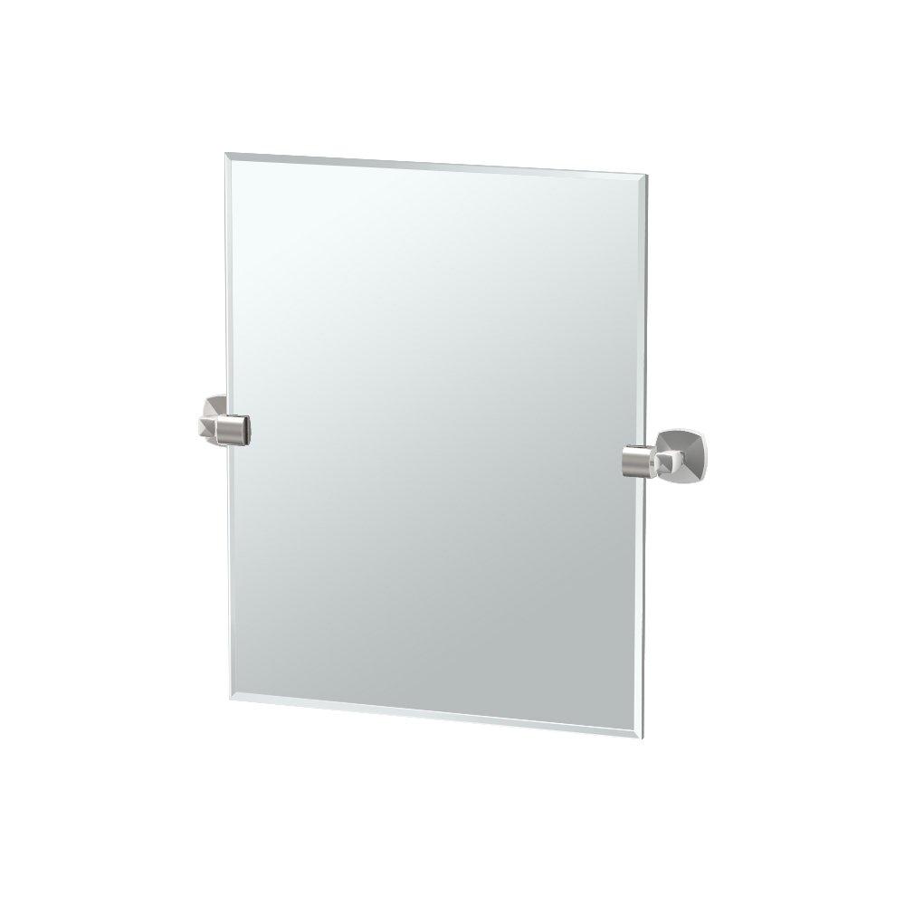Jewel Modern Frameless Rectangle Bathroom Vanity Mirror | Pivoting and Beveled Edge
