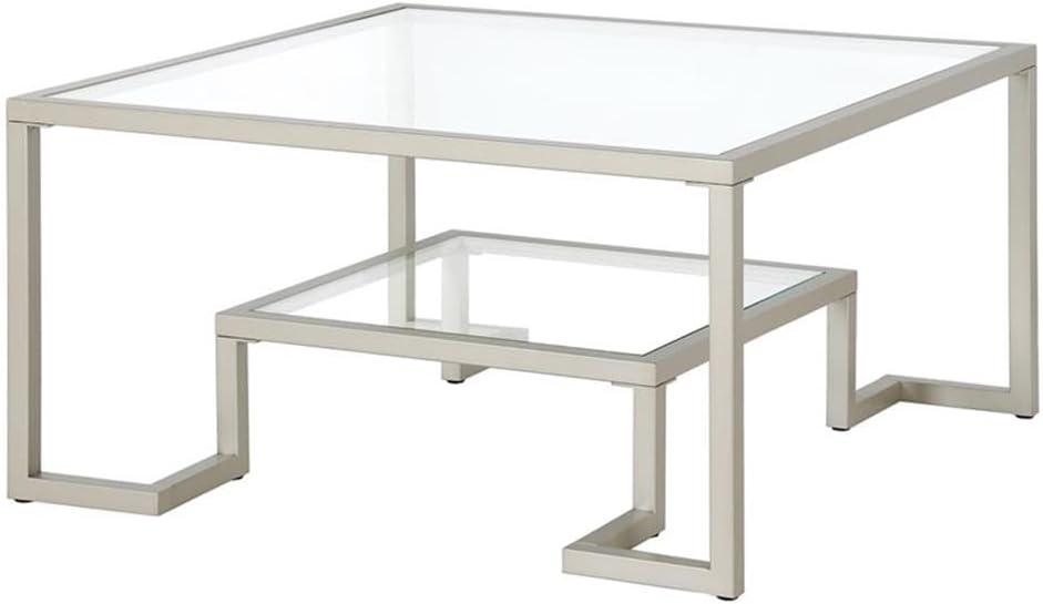 Henn&Hart Satin Nickel Square Coffee Table