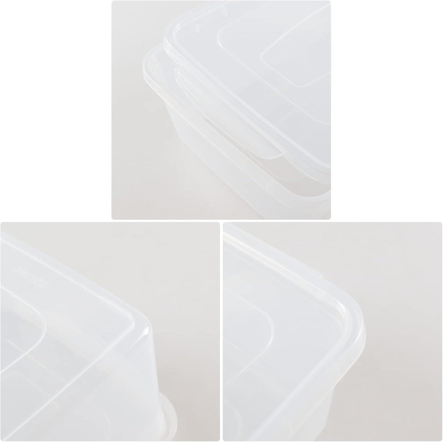 Clear Stackable Plastic Lidded Storage Boxes, 14 Quarts, 4-Pack