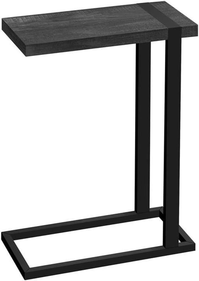 Monarch Accent Table, C-shaped, End, Side, Snack, Living Room, Bedroom, Black Laminate