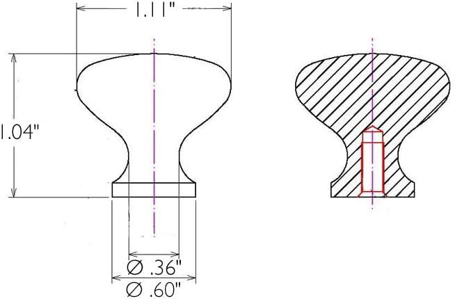 Design House Design House 564567 1.25-inch Mushroom Cabinet Knob, Satin Nickel, 5-Pack (Set of 5)