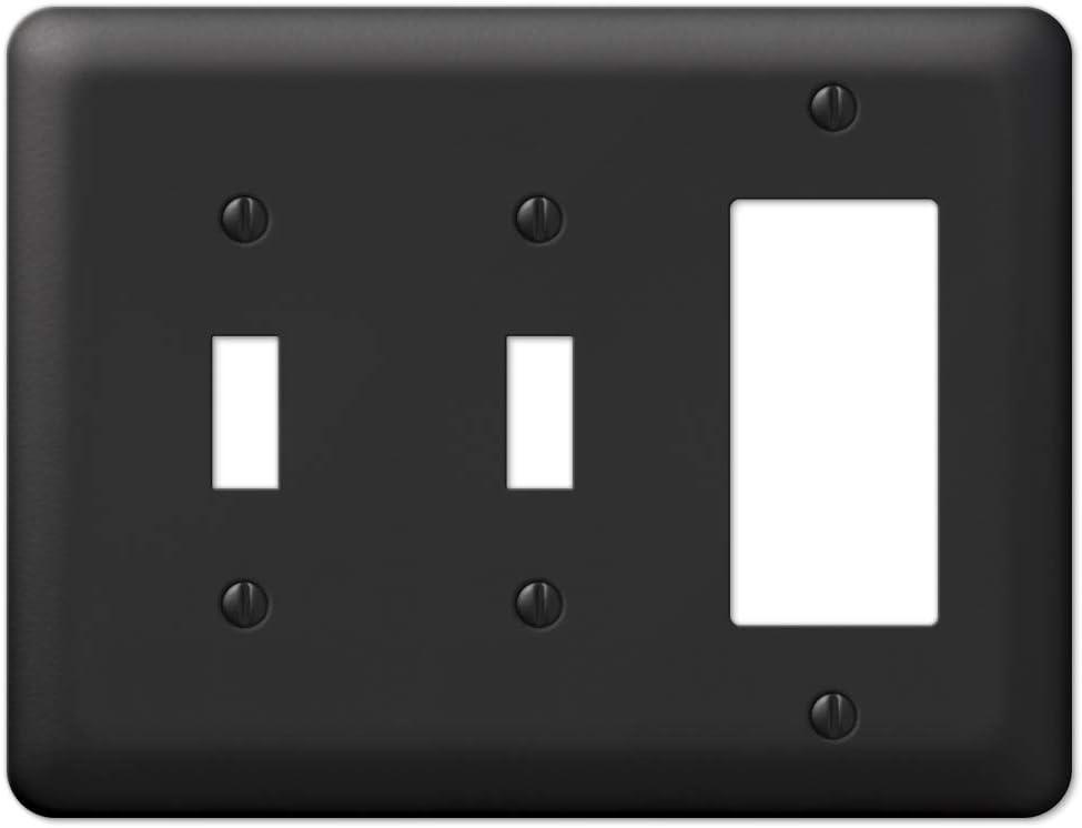 Amerelle 935TTRBK Moderne Wallplate 2 Toggle / 1 Rocker Steel Black 1-Pack