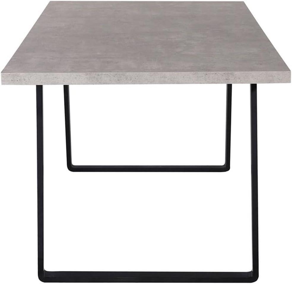 Armen Living Coronado Wood & Metal Dining Table in Cement Gray/Black