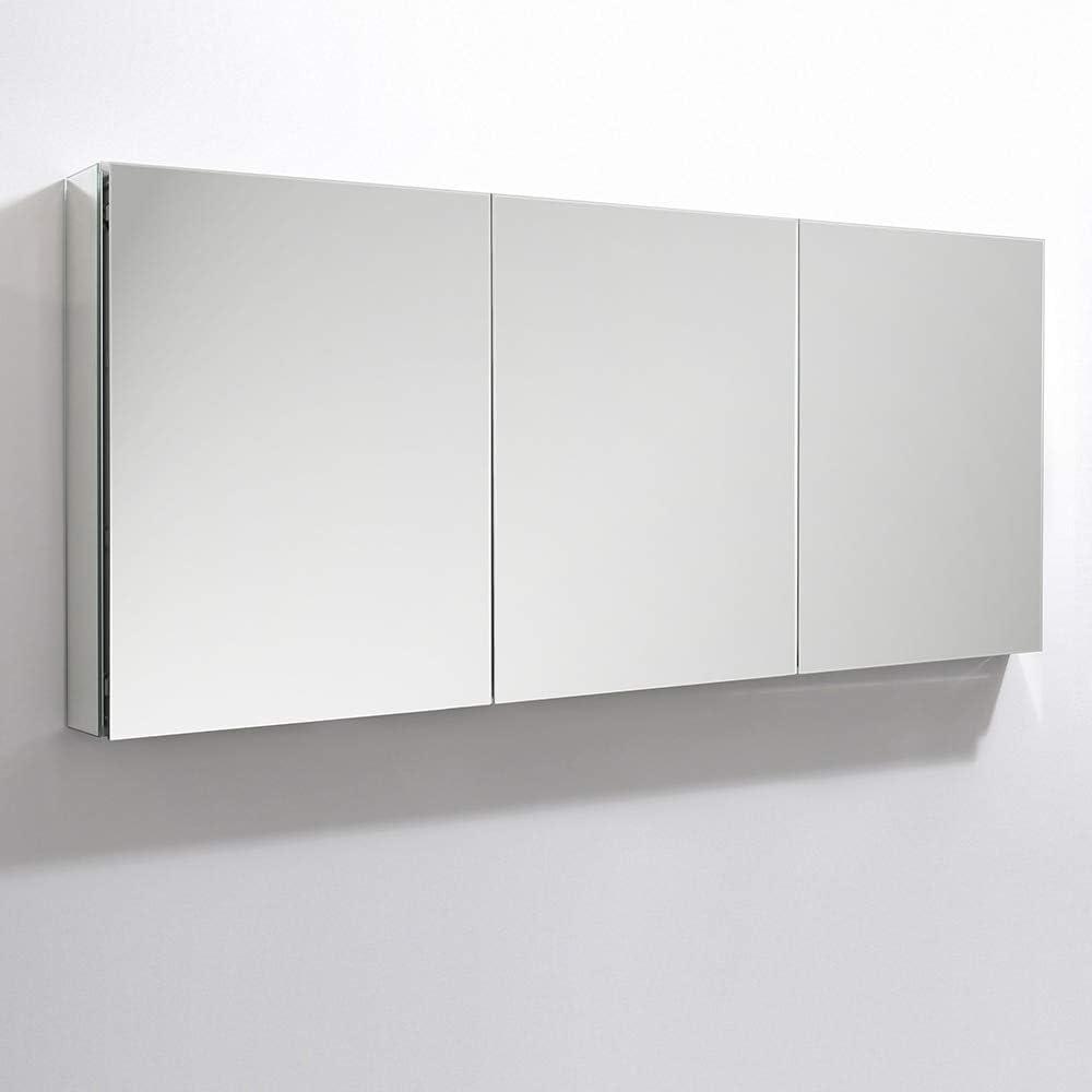 Fresca Senza 59" Aluminum Bathroom Medicine Cabinet with Mirrors in Mirrored