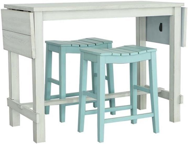 Sea Salt White Extendable Farmhouse Counter Height Table