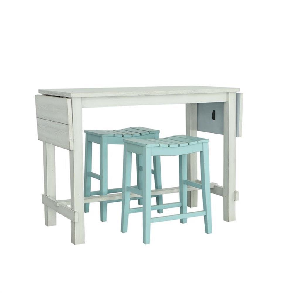 Sea Salt White Extendable Farmhouse Counter Height Table