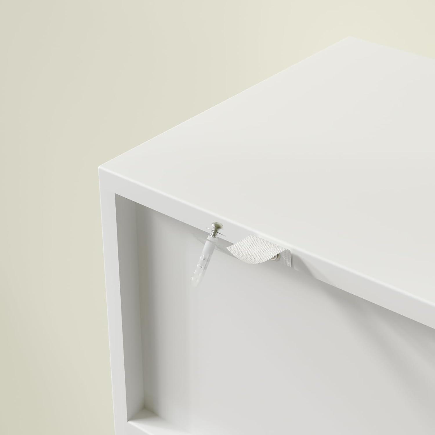 Shoe Cabinet Storage for Entryway  Freestanding Slim Shoe Organizer Cabinet with 2 Flip Drawers  Narrow Shoe Rack with Open Shelves for Hallway  Living Room  White