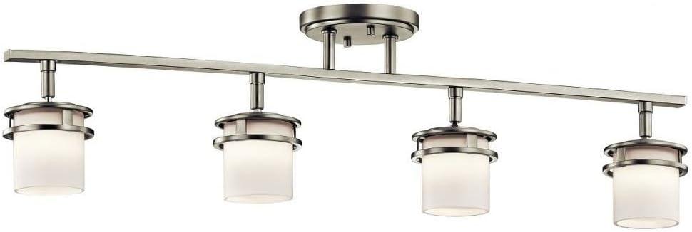 Hendrik 30" 4 Light Rail Light with Satin Etched Cased Opal Brushed Nickel