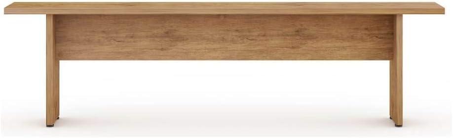67.91" Nomad Dining Bench Natural - Manhattan Comfort: Rustic Farmhouse Style, Seats 2