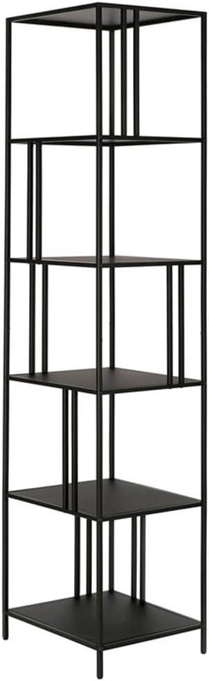 Evelyn&Zoe Cortland 22" Wide Rectangular Console Table with Glass Shelves, Brass