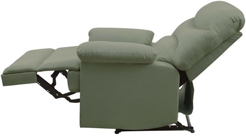 ACME Arcadia Smooth Microfiber Recliner Chair with External Handle, Sage Green