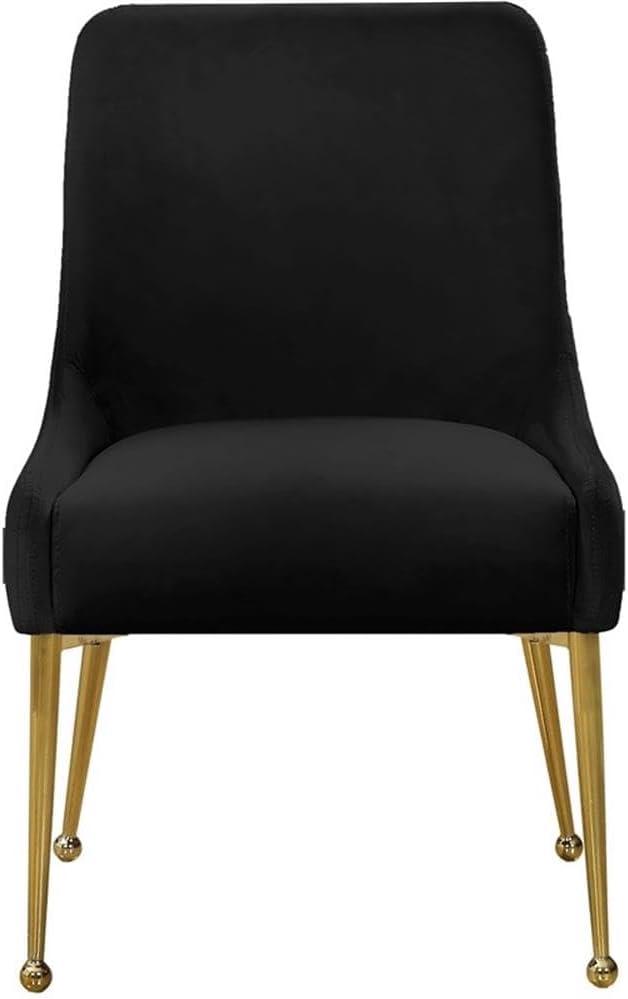 Meridian Furniture Owen 19.5"H Velvet Dining Chair in Black (Set of 2)