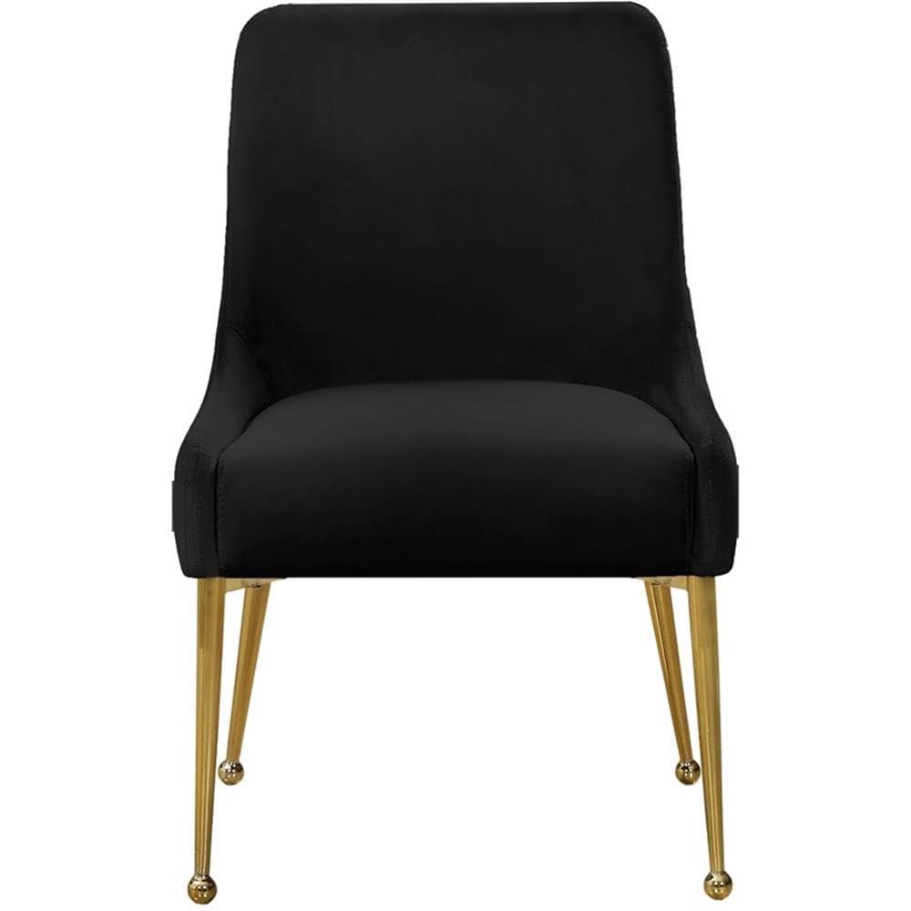 Meridian Furniture Owen 19.5"H Velvet Dining Chair in Black (Set of 2)
