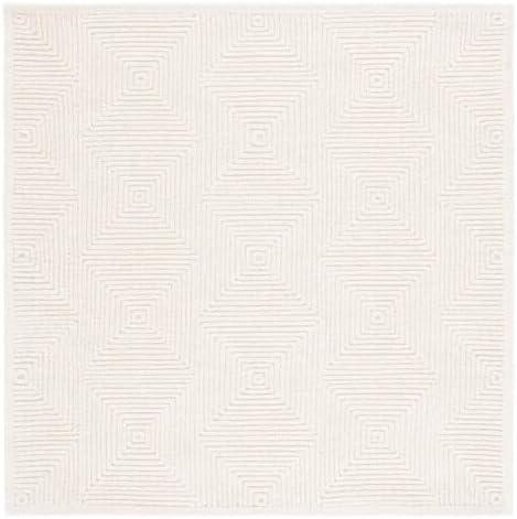 SAFAVIEH Textural Vince Geometric Area Rug, Ivory, 4' x 4' Square