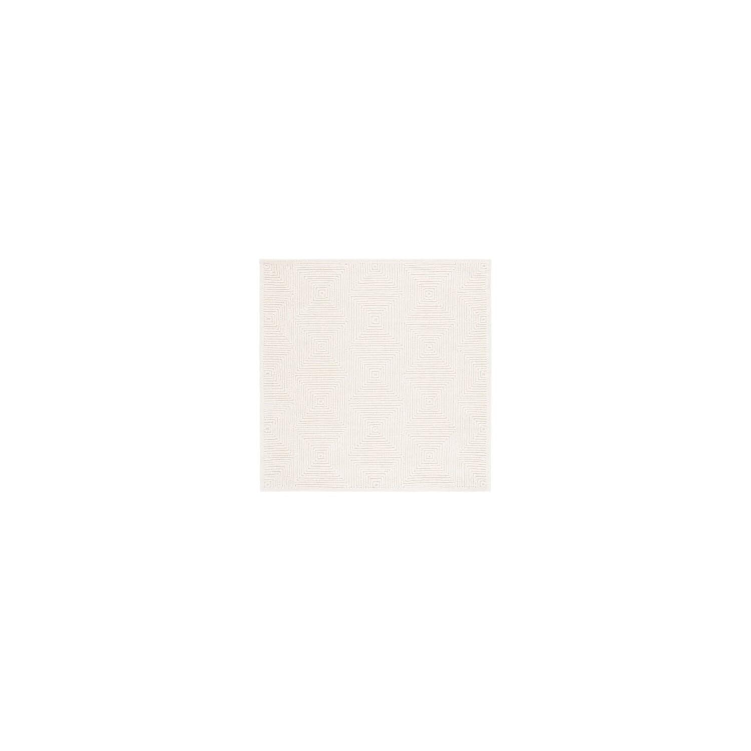 SAFAVIEH Textural Vince Geometric Area Rug, Ivory, 4' x 4' Square